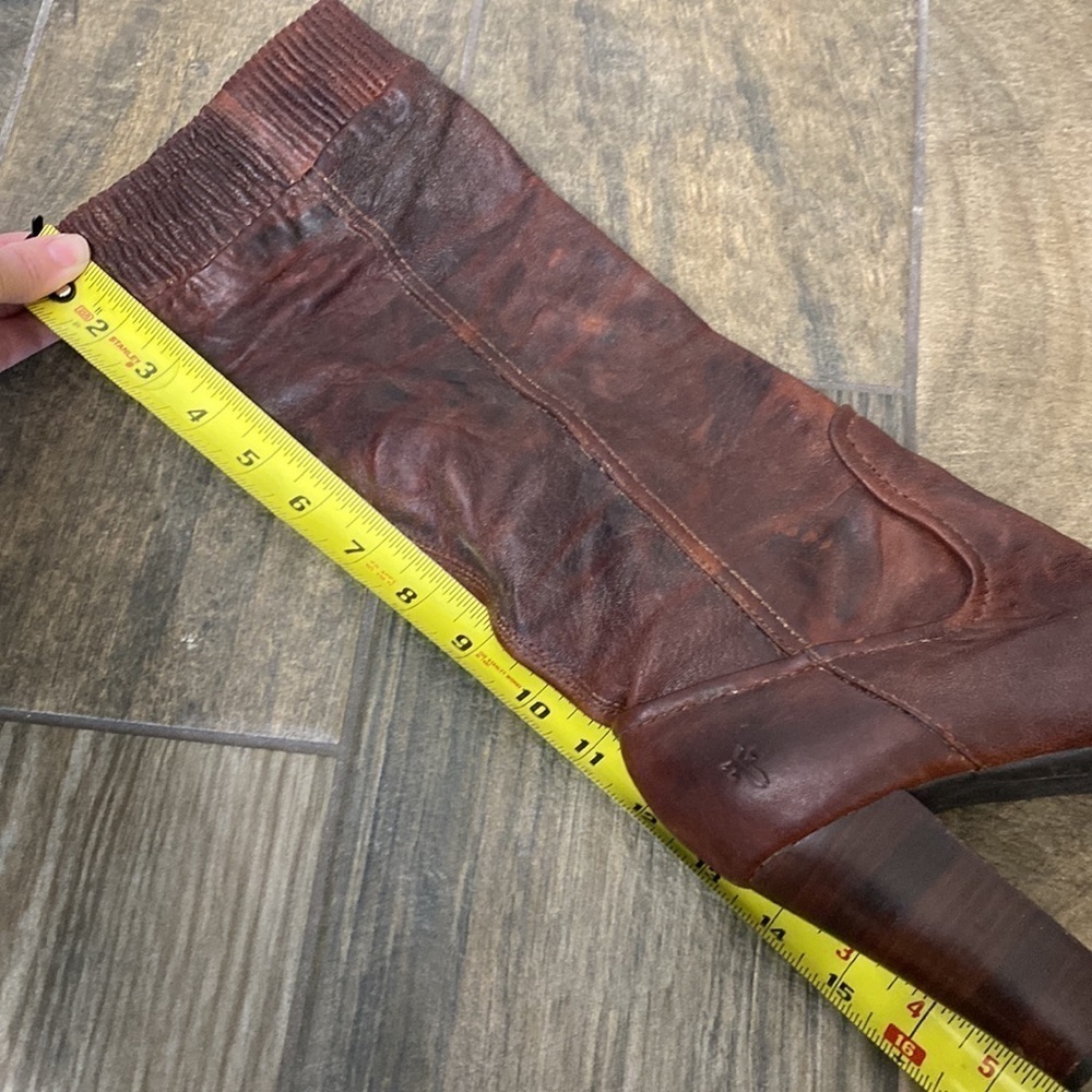 Frye Mimi scrunch boot all leather brown size 6.5 M. - Picture 13 of 16